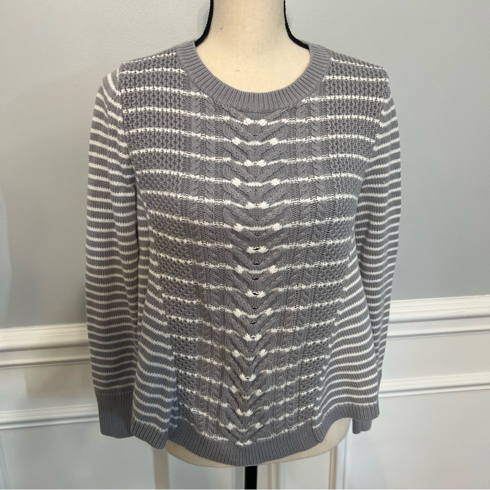 Cupido Gray Knitted Sweater Women's Long Sleeve Size Medium